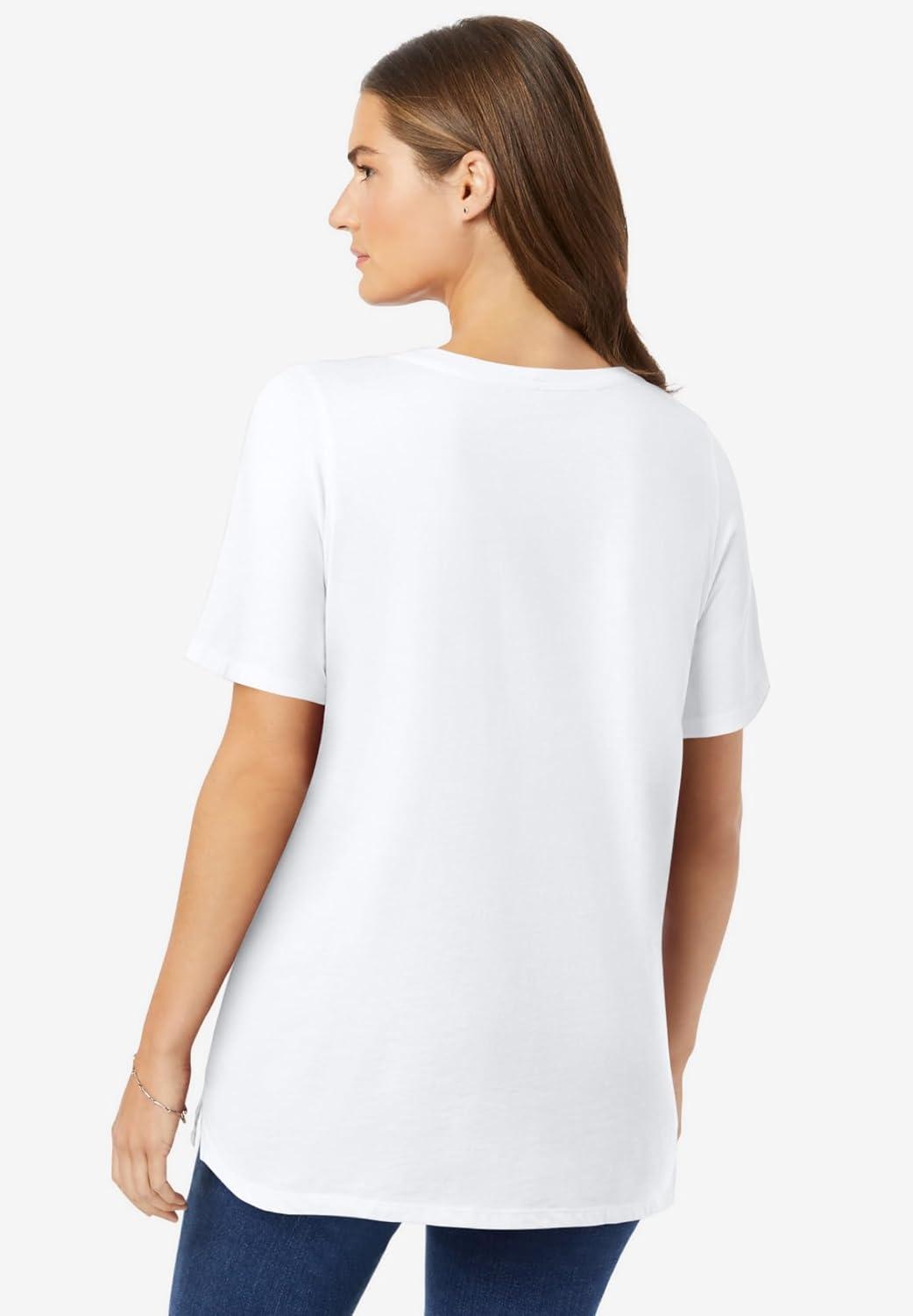 imageWoman Within Plus Size Graphic TeeWhite Blue Floral