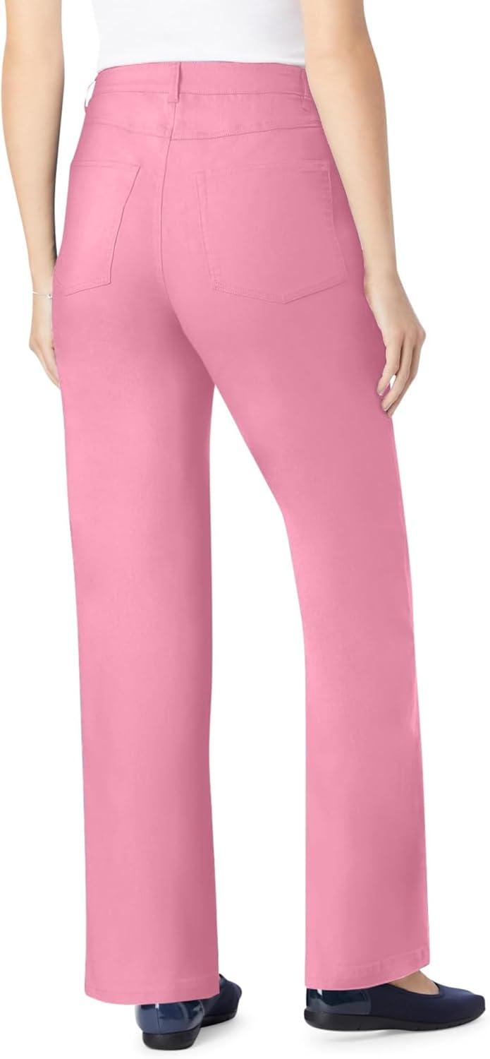 imageWoman Within Plus Size Stretch Denim WideLeg FivePocket JeansDelicate Pink