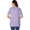 Woman Within Plus Size Eyelet Henley Tee(Pale Lilac)