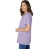 Woman Within Plus Size Eyelet Henley Tee(Pale Lilac)