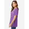 Woman Within Plus Size Graphic Tee(Pretty Violet Falling Hearts)