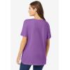Woman Within Plus Size Graphic Tee(Pretty Violet Falling Hearts)