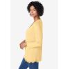 Woman Within Plus Size Layered-Look Lace Trim Tee(Banana)