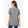Woman Within Plus Size Perfect Crewneck Tunic(Medium Heather Grey)