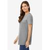Woman Within Plus Size Perfect Crewneck Tunic(Medium Heather Grey)