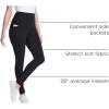 Woman Within Plus Size Tall Stretch-Cotton Knit Pull-On Pocket Leggings(Black)