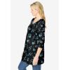 Woman Within Plus Size V-Neck Pintucked Tunic(Black Marigold Floral)