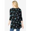 Woman Within Plus Size V-Neck Pintucked Tunic(Black Marigold Floral)