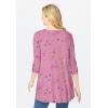 Woman Within Plus Size V-Neck Pintucked Tunic(Pink Orchid Marigold Floral)