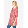 Woman Within Plus Size V-Neck Pintucked Tunic(Sweet Coral Floral)