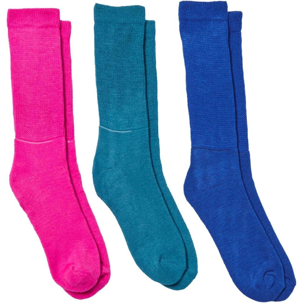 imageComfort Choice Womens Plus Size Diabetic Ultra Plush Crew Socks 3PackBright Pack