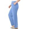 Woman Within Plus Size 7-Day Knit Ribbed Straight-Leg Pull-On Pants(French Blue)