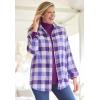 Woman Within Plus Size Classic Flannel Shirt(Azure Blue Large Buffalo)