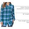 Woman Within Plus Size Classic Flannel Shirt(French Blue Cozy Plaid)