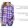 Woman Within Plus Size Classic Flannel Shirt(Purple Plaid)