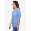Woman Within Plus Size Crochet-Trim Knit Top(French Blue)