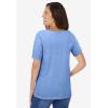 Woman Within Plus Size Crochet-Trim Knit Top(French Blue)