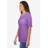 Woman Within Plus Size Crochet-Trim Knit Top(Pretty Violet)