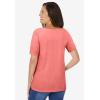 Woman Within Plus Size Crochet-Trim Knit Top(Sweet Coral)