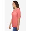 Woman Within Plus Size Crochet-Trim Knit Top(Sweet Coral)