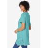 Woman Within Plus Size Embroidered Eyelet Pintucked Tunic(Azure)