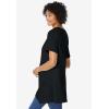 Woman Within Plus Size Embroidered Eyelet Pintucked Tunic(Black)