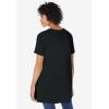 Woman Within Plus Size Embroidered Eyelet Pintucked Tunic(Black)