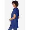 Woman Within Plus Size Embroidered Eyelet Pintucked Tunic(Ultra Blue)
