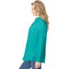 Woman Within Plus Size Perfect Long Sleeve Shirt(Aquamarine)