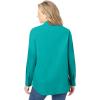 Woman Within Plus Size Perfect Long Sleeve Shirt(Aquamarine)