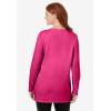Woman Within Plus Size Perfect Long-Sleeve Crewneck Tunic(Raspberry Sorbet)