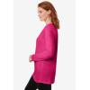 Woman Within Plus Size Perfect Long-Sleeve Crewneck Tunic(Raspberry Sorbet)