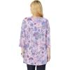Woman Within Plus Size Perfect Printed Three-Quarter-Sleeve V-Neck Tunic(Pink Tie Dye Batik)