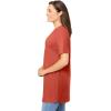 Woman Within Plus Size Perfect Short-Sleeve Shirred V-Neck Tunic(Burnt Red)