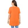 Woman Within Plus Size Perfect Short-Sleeve Shirred V-Neck Tunic(Orange Twist)