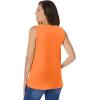 Woman Within Plus Size Perfect Sleeveless Shirred V-Neck Tunic(Orange Twist)