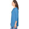 Woman Within Plus Size Perfect Three-Quarter Sleeve Crewneck Tee(Azure Blue)