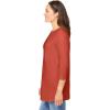Woman Within Plus Size Perfect Three-Quarter Sleeve Crewneck Tee(Burnt Red)