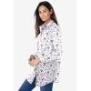 Woman Within Plus Size Petite Perfect Long Sleeve Shirt(Bright Rose Gridded Floral)