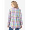 Woman Within Plus Size Pintucked Flannel Shirt(Multi Pastel Plaid)