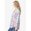 Woman Within Plus Size Pintucked Flannel Shirt(Multi Pastel Plaid)