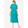 Woman Within Plus Size Short-Sleeve Button-Front Pocket Dress (Petite Available) – 7X, Green Blossom