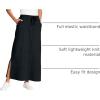 Woman Within Plus Size Sport Knit Side-Slit Skirt(Black)
