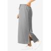 Woman Within Plus Size Sport Knit Side-Slit Skirt(Medium Heather Grey)
