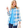 Woman Within Plus Size Classic Flannel Shirt(Azure Blue Large Buffalo)