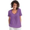 Woman Within Plus Size Crochet-Trim Knit Top(Pretty Violet)