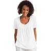 Woman Within Plus Size Crochet-Trim Knit Top(White)