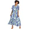 Woman Within Plus Size Short-Sleeve Crinkle Dress(French Blue Floral Animal)