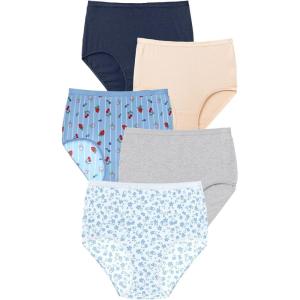 Comfort Choice Plus Size Cotton Brief 5-Pack(Fruit Pack)