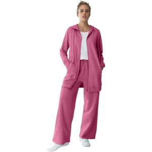 ellos Plus Size Wide Leg French Terry Sweatpant(Cherry Glow)